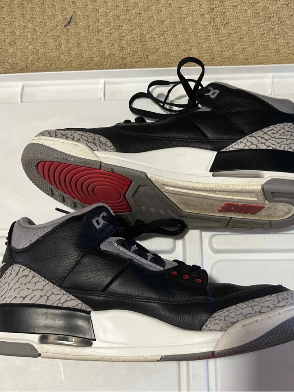 Nike Air Jordan 3 Retro OG 2024 Black Fire Red Cement Grey DN3707-010 Men's